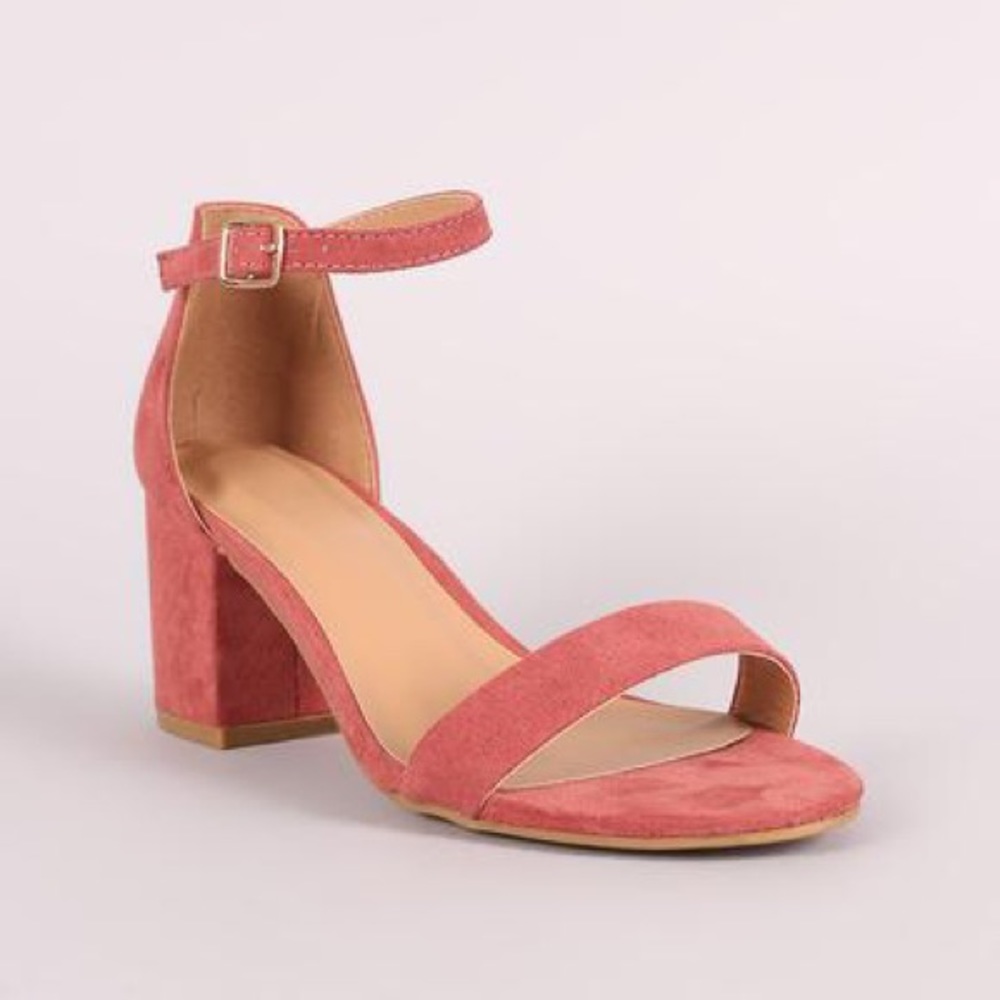 Bamboo Ankle Strap Mini Block Heel 6.5